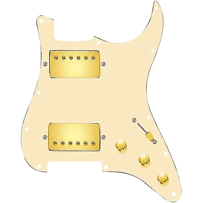 920D Custom HH Loaded Pickguard for Strat With Gold Cool Kids Humbuckers and S3W-HH Wiring Harness