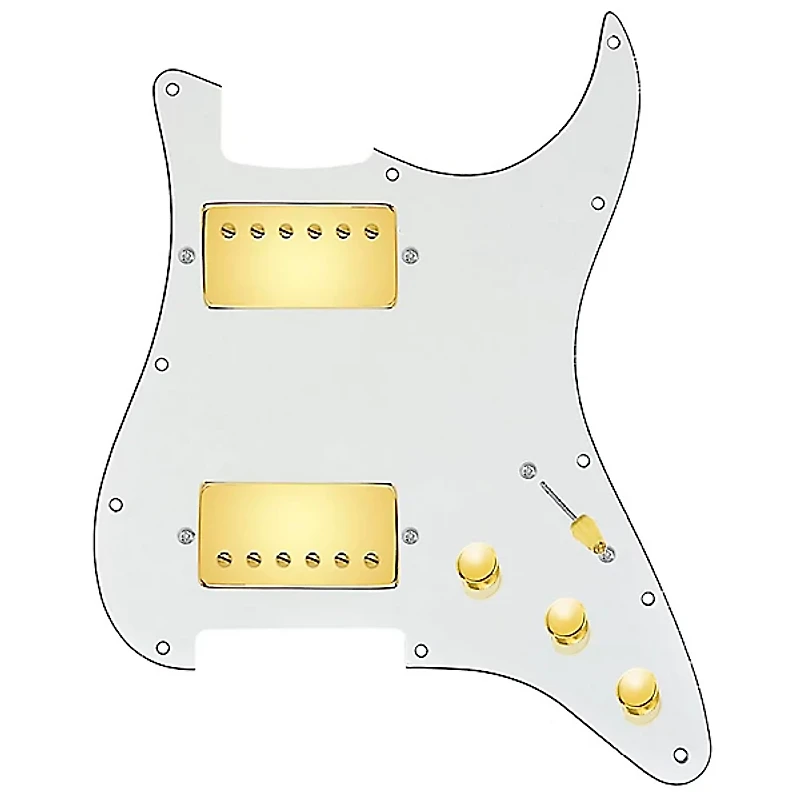 920D Custom HH Loaded Pickguard for Strat With Gold Cool Kids Humbuckers and S5W-HH Wiring Harness
