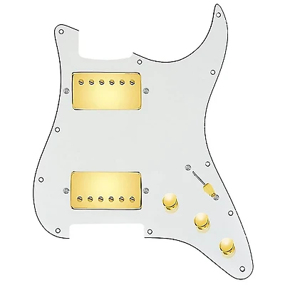 920D Custom HH Loaded Pickguard for Strat With Gold Cool Kids Humbuckers and S5W-HH Wiring Harness