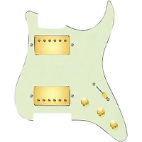 920D Custom Hot and Heavy HH Loaded Pickguard for Strat With Gold Roughneck Humbuckers and S3W-HH Wiring Harness