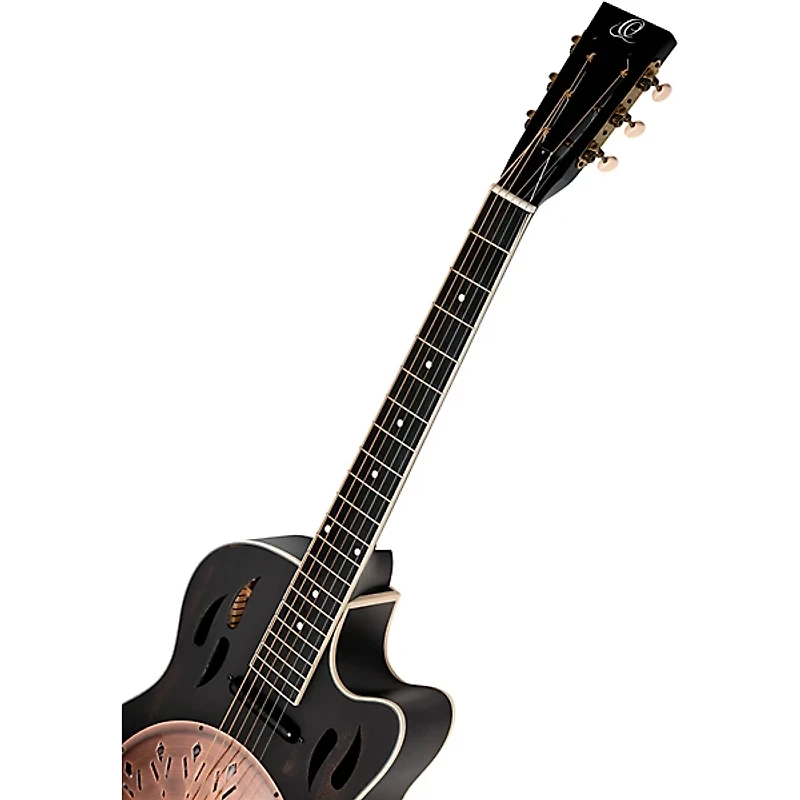 Ortega RRG40CE-DBK Concert Cutaway Acoustic-Electric Resonator Guitar Black