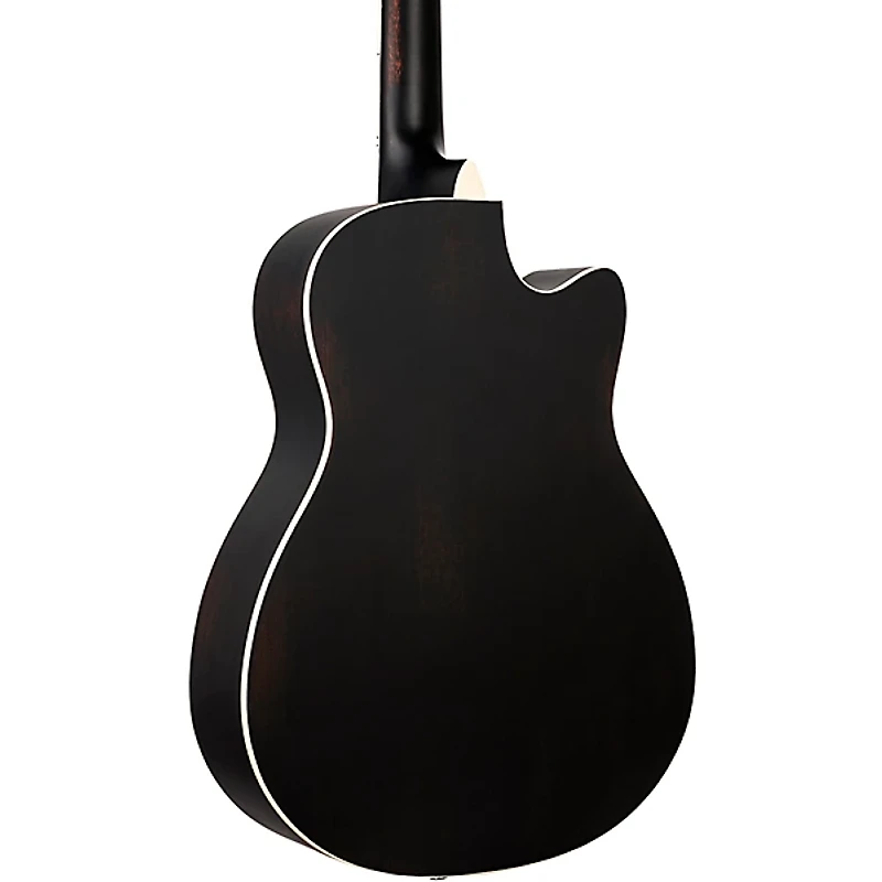 Ortega RRG40CE-DBK Left-Handed Concert Cutaway Acoustic-Electric Resonator Guitar Black