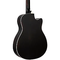 Ortega RRG40CE-DBK Left-Handed Concert Cutaway Acoustic-Electric Resonator Guitar Black