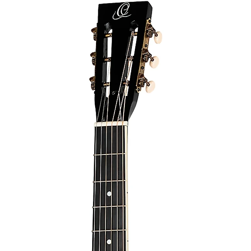 Ortega RRG40CE-DBK Left-Handed Concert Cutaway Acoustic-Electric Resonator Guitar Black