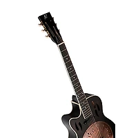 Ortega RRG40CE-DBK Left-Handed Concert Cutaway Acoustic-Electric Resonator Guitar Black