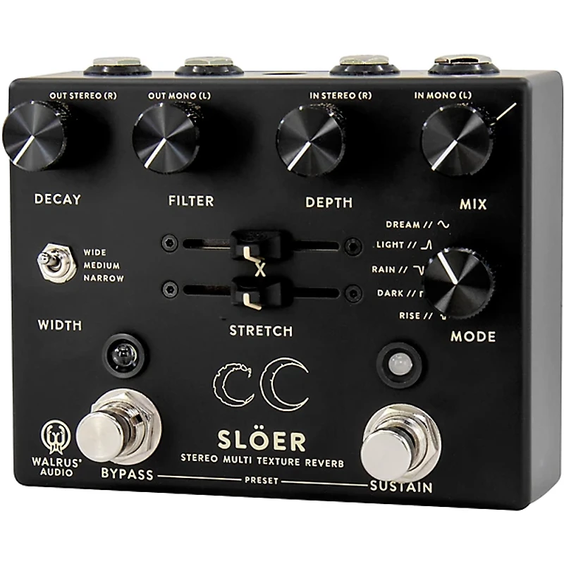 Walrus Audio SLOER Stereo Ambient Reverb Effects Pedal Black