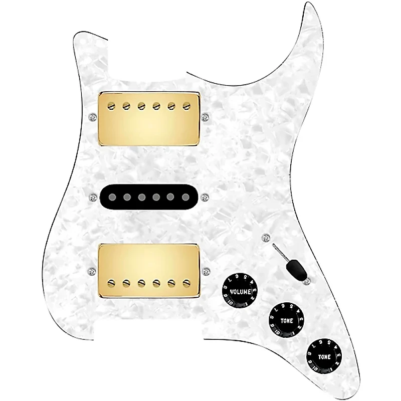 920D Custom HSH Loaded Pickguard for Stratocaster With Gold Smoothie Humbuckers