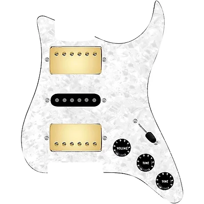 920D Custom HSH Loaded Pickguard for Stratocaster With Gold Smoothie Humbuckers