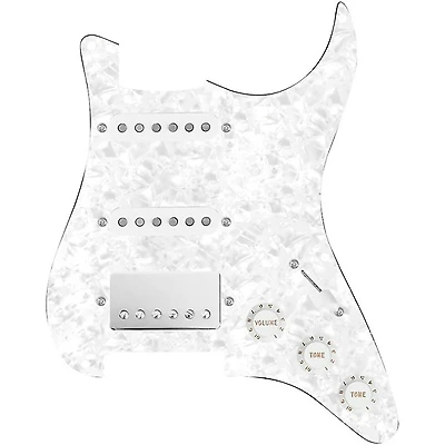 920D Custom HSS Loaded Pickguard For Strat With A Nickel Smoothie Humbucker, White Texas Vintage Pickups and White Knobs
