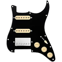 920D Custom HSS Loaded Pickguard for Strat With Nickel Cool Kids Humbucker, Aged White Texas Grit Pickups & Black Knobs