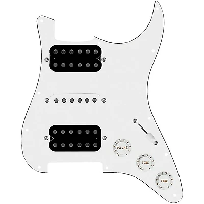 920D Custom HSH Loaded Pickguard for Stratocaster With Uncovered Smoothie Humbuckers, White Texas Vintage Pickups and S5W-HSH Wiring Harness