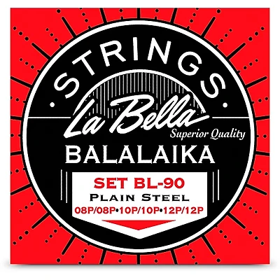 La Bella BL-90 Balalaika Plain Steel 3 6-String Set