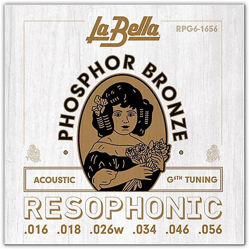 La Bella RPG6-1656 Phosphor Bronze Resophonic Guitar Strings