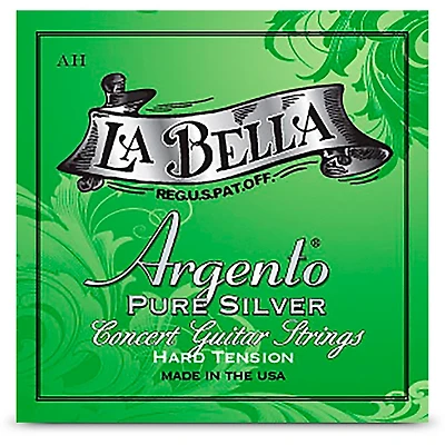 La Bella AH Argento Pure Silver Concert Guitar Strings Hard Tension