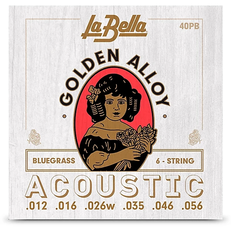La Bella Golden Alloy 6-String Acoustic Guitar Strings