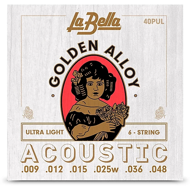 La Bella Golden Alloy 6-String Acoustic Guitar Strings