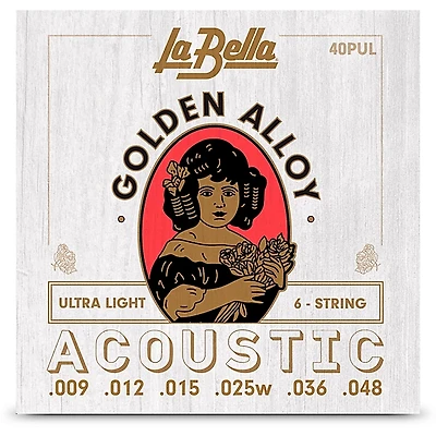 La Bella Golden Alloy 6-String Acoustic Guitar Strings