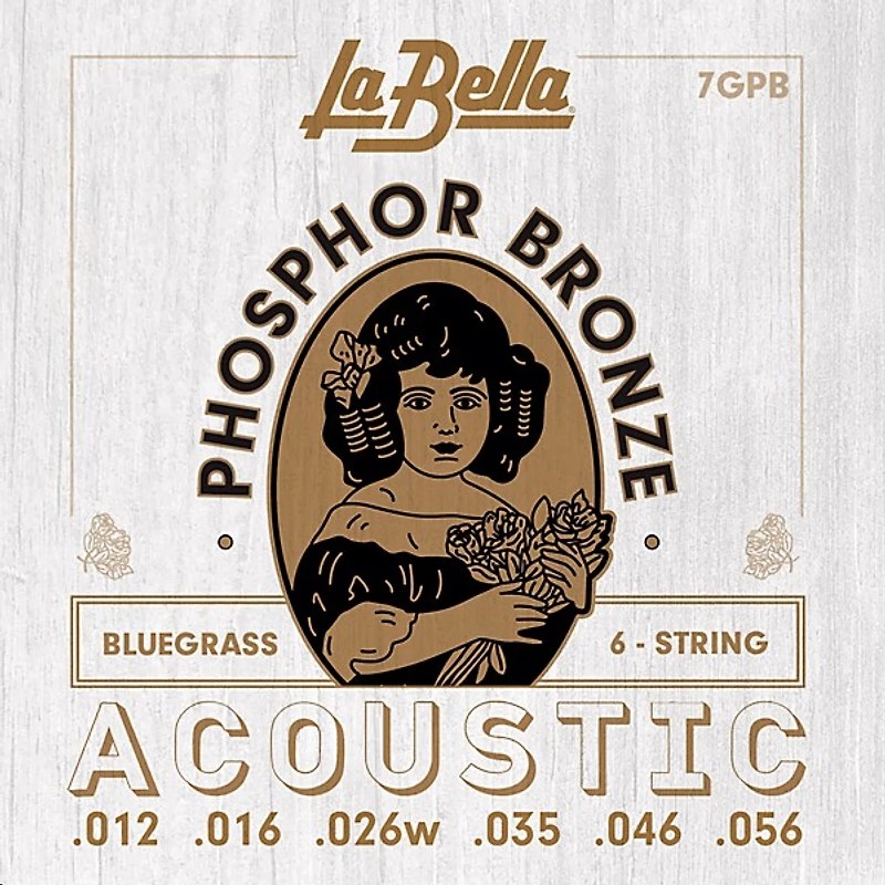 La Bella 7GP Phosphor Bronze 6-String Acoustic Guitar Strings