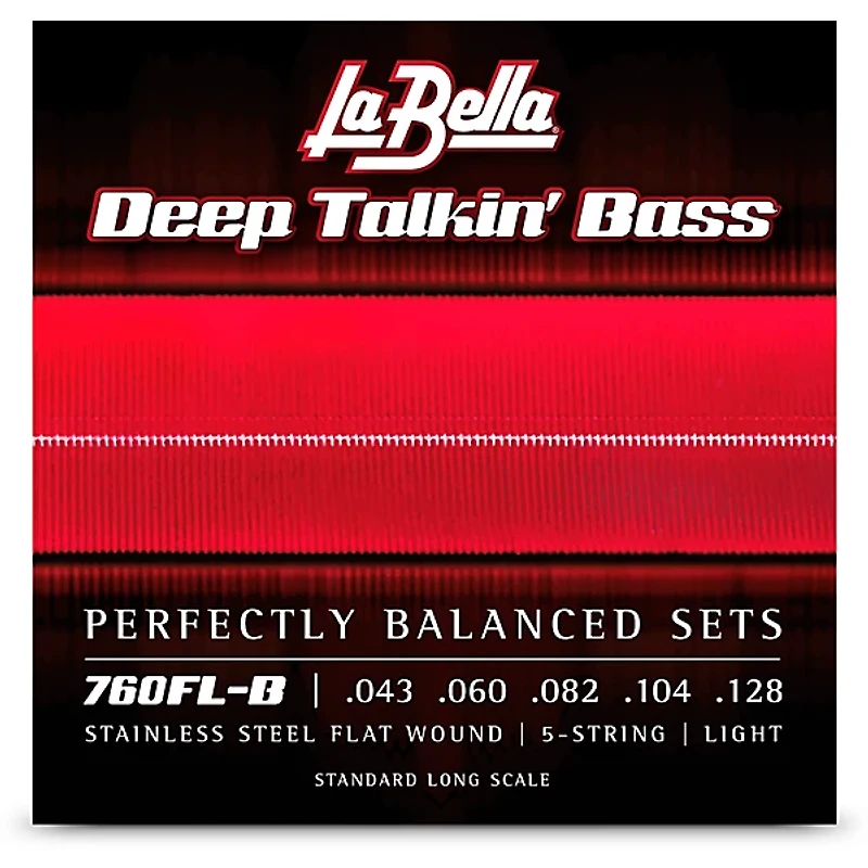 La Bella Deep Talkin' Bass Stainless Steel Flat Wound 5-String Bass Strings