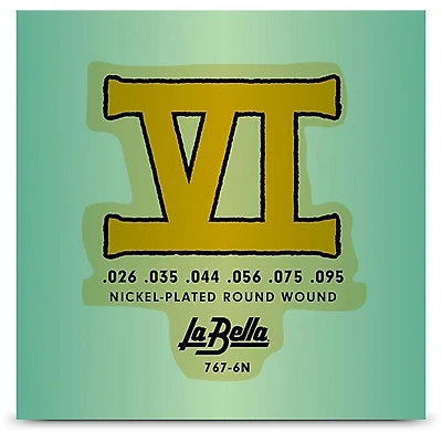 La Bella 767-6N Bass VI Nickel-Plated Round Wound Bass Strings 26 - 95