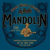La Bella Silver-Plated Mandolin Strings - Medium (10-38)