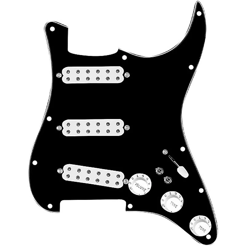 920D Custom Polyphonic Loaded Pickguard for Strat With White Pickups and Knobs and S7W-2T Wiring Harness
