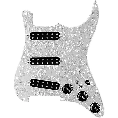 920D Custom Polyphonic Loaded Pickguard for Strat With Black Pickups & Knobs, and S7W-2T Wiring Harness