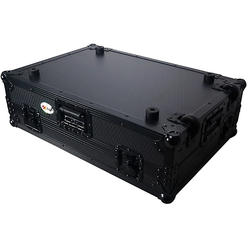 ProX Flight Style Road Case Fits Pioneer DDJ-FLX10 Case Black on Black W/ Wheels Black