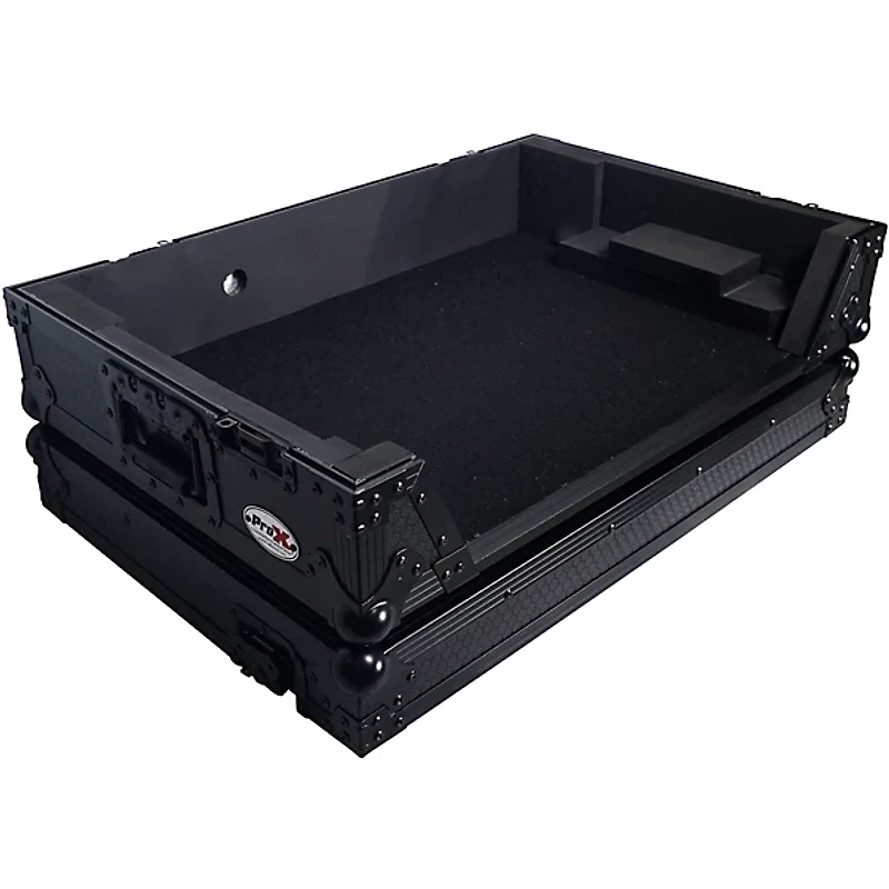ProX Flight Style Road Case Fits Pioneer DDJ-FLX10 Case Black on Black W/ Wheels Black