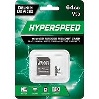 Delkin HYPERSPEED UHS-I V30 64GB MicroSD Memory Card