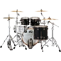 DW Collector's Series 4-Piece Maple/Mahogany Finish Ply Shell Pack with Black Nickel Hardware Gloss Black