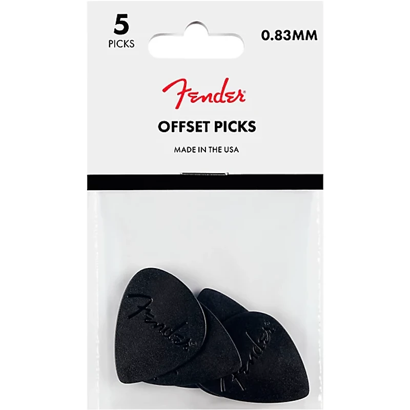 Fender Offset Guitar Picks - Black Medium 5 Pack