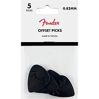 Fender Offset Guitar Picks - Black Medium 5 Pack
