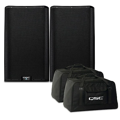 QSC K12.2 Powered Speaker Pair With Tote Bags