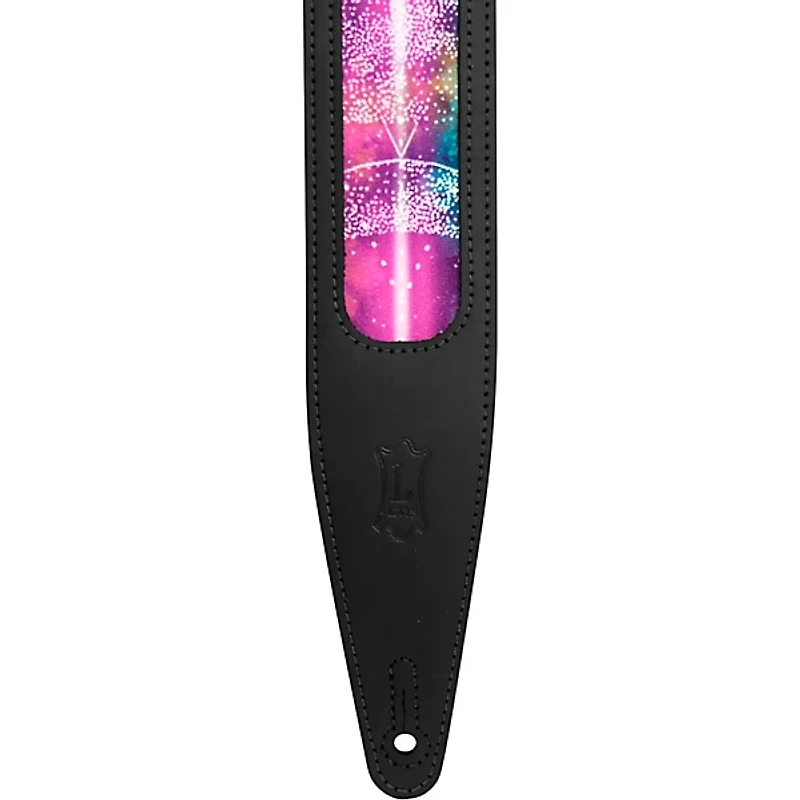 Levy's Interstellar Series Window Cutout Leather Guitar Strap Black 2.5 in.