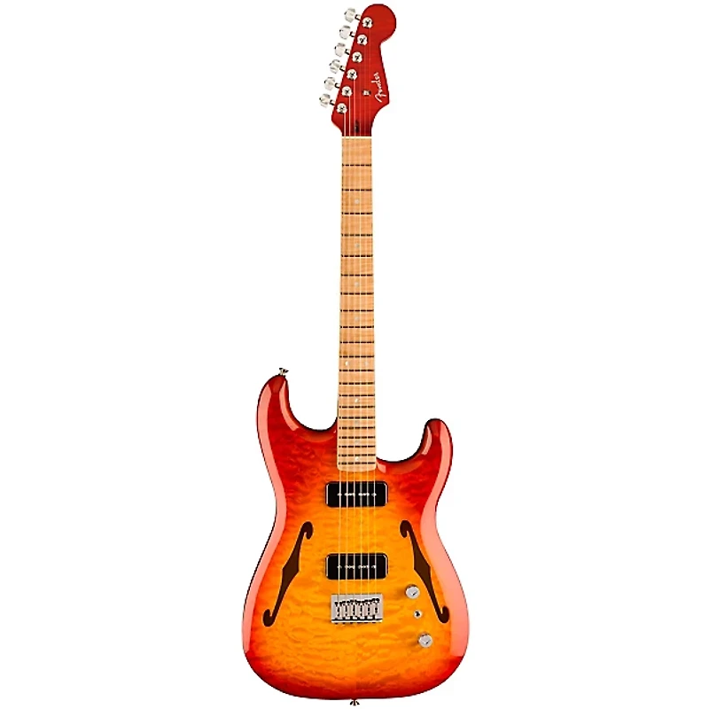 Fender Custom Shop Prestige Custom Thinline Stratocaster NOS Electric Guitar Masterbuilt by Kyle McMillin Tear Drop Cherry Sunburst