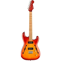 Fender Custom Shop Prestige Custom Thinline Stratocaster NOS Electric Guitar Masterbuilt by Kyle McMillin Tear Drop Cherry Sunburst