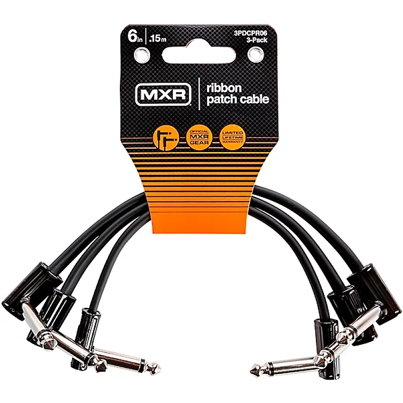 MXR 3-Pack 6" Ribbon Patch Cables Black