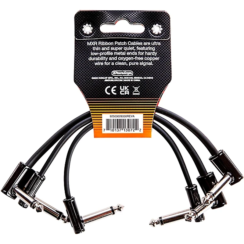 MXR 3-Pack 6" Ribbon Patch Cables Black
