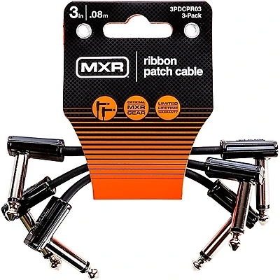 MXR 3-Pack 3" Ribbon Patch Cables Black