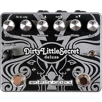 Catalinbread Dirty Little Secret Deluxe Foundation Overdrive Effects Pedal Black and Silver