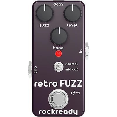 rockready Retro Fuzz Mini Guitar Effect Pedal Black