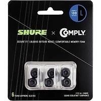 Shure EACYF1-6L 100-Series Large 3-Pack Comply Foam Sleeves for Earphones