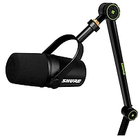 Shure Deluxe Articulating Desktop Mic Boom Stand With MV7X Microphone