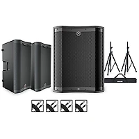 Harbinger VARI V3412 12" Powered Speakers Package With VS18 18" Subwoofer, Stands & Cables, 12" Mains
