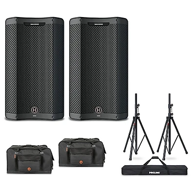 Harbinger VARI V3412 12" Powered Speakers Package With Bags & Stands