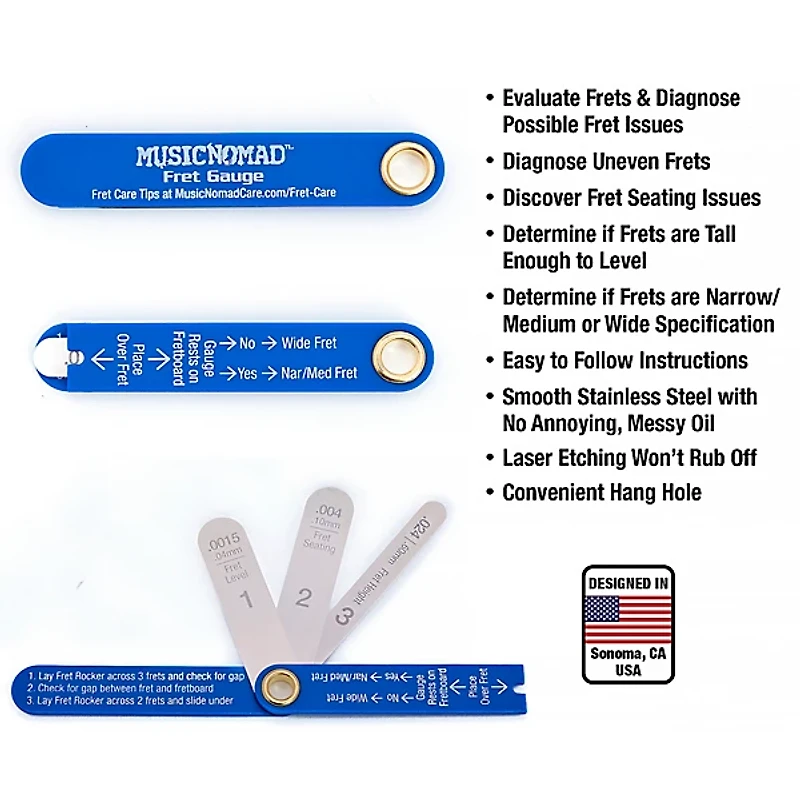 Music Nomad Precision Fret Rocker+ and Fret Gauge Kit