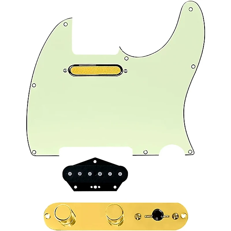 920D Custom Gold Foil Loaded Pickguard for Tele With T3W-REV-G Control Plate