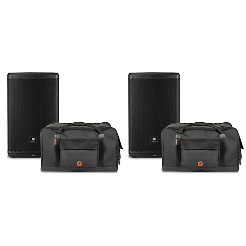 JBL EON715 15" Powered Speaker Pair With Road Runner Bags