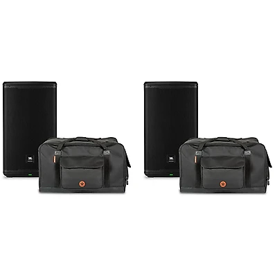 JBL EON712 12" Powered Speaker Pair With Road Runner Bags